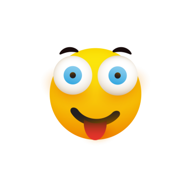 Gülümseyen Dil Çıkarılmış Emoji Surat - Şeffaf Arkaplanda Basit Mutlu Duygusal Tasarım