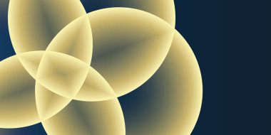 Soyut Arkaplan, Başlık veya Sancak Tasarımı Büyük Altın ve Gri Kesişen Küre, Kabarcık Deseni - Düzenlenebilir Vektör Biçiminde Web için Çok Amaçlı Geniş Ölçekli Yaratıcı Şablon