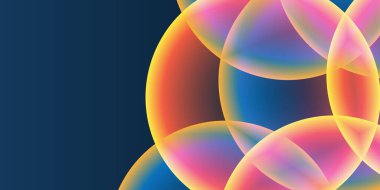 Geniş Kırmızı, Turuncu, Sarı ve Mavi Kaplayan Küre, Kabarcık Deseni ile Soyut Arkaplan, Başlık veya Sancak Tasarımı - Düzenlenebilir Vektör Biçiminde Web için Çok Amaçlı Yaratıcı Geniş Ölçeklendirme Şablonu