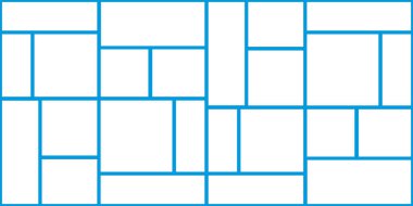 Çeşitli Boyutların Basit Dikdörtgen Döşemeli Çerçeveleri, Beyaz Renkli - Geometrik Şekiller Deseni, Geniş Ölçekli Arkaplan Doku- Düzenlenebilir Vektör Biçiminde Tasarım Şablonu