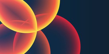 Karanlık Arkaplan, Başlık veya Sancak Tasarımı Büyük Kırmızı ve Turuncu Örtülü Küre, Kabarcık Örtüsü - Web için Çok Amaçlı Geniş Ölçekli Yaratıcı Şablon Düzenlenebilir Vektör Biçiminde Copyspace