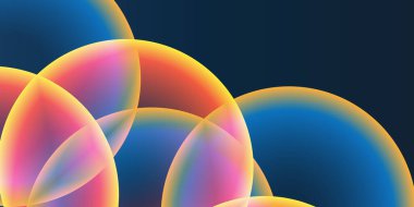 Geniş Kırmızı, Turuncu, Sarı ve Mavi Kaplayan Küre, Kabarcık Deseni ile Soyut Arkaplan, Başlık veya Sancak Tasarımı - Düzenlenebilir Vektör Biçiminde Web için Çok Amaçlı Yaratıcı Geniş Ölçeklendirme Şablonu