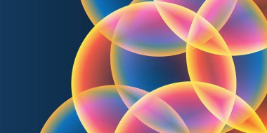 Geniş Kırmızı, Turuncu, Sarı ve Mavi Kaplayan Küre, Kabarcık Deseni ile Soyut Arkaplan, Başlık veya Sancak Tasarımı - Düzenlenebilir Vektör Biçiminde Web için Çok Amaçlı Yaratıcı Geniş Ölçeklendirme Şablonu