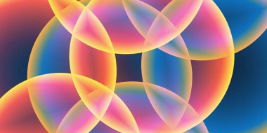 Geniş Kırmızı, Turuncu, Sarı ve Mavi Kaplayan Küre, Kabarcık Deseni ile Soyut Arkaplan, Başlık veya Sancak Tasarımı - Düzenlenebilir Vektör Biçiminde Web için Çok Amaçlı Yaratıcı Geniş Ölçeklendirme Şablonu