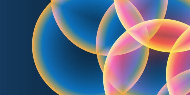 Geniş Kırmızı, Turuncu, Sarı ve Mavi Kaplayan Küre, Kabarcık Deseni ile Soyut Arkaplan, Başlık veya Sancak Tasarımı - Düzenlenebilir Vektör Biçiminde Web için Çok Amaçlı Yaratıcı Geniş Ölçeklendirme Şablonu