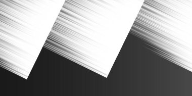 Siyah ve beyaz soyut görüntü tasarımı, köşegen, parlak çizgili, üst üste binen kare şekilli koyu arkaplan. Dinamik, modern bileşim hareket ve enerji iletir..