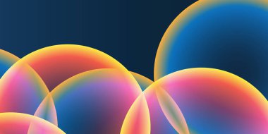 Geniş Kırmızı, Turuncu, Sarı ve Mavi Kaplayan Küre, Kabarcık Deseni ile Soyut Arkaplan, Başlık veya Sancak Tasarımı - Düzenlenebilir Vektör Biçiminde Web için Çok Amaçlı Yaratıcı Geniş Ölçeklendirme Şablonu