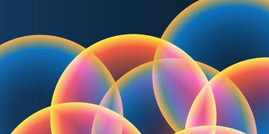 Geniş Kırmızı, Turuncu, Sarı ve Mavi Kaplayan Küre, Kabarcık Deseni ile Soyut Arkaplan, Başlık veya Sancak Tasarımı - Düzenlenebilir Vektör Biçiminde Web için Çok Amaçlı Yaratıcı Geniş Ölçeklendirme Şablonu