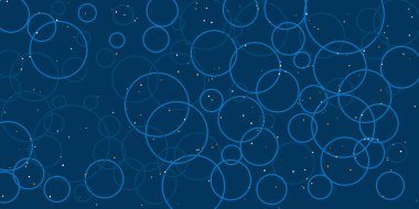 Koyu mavi arka plan, dinamik ve modern bir model oluşturarak üst üste binen açık mavi daireler içerir. Kontrastlı ve basit geometrik tasarım görsel olarak meşgul edici bir kompozisyon oluşturur.