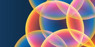 Geniş Kırmızı, Turuncu, Sarı ve Mavi Kaplayan Küre, Kabarcık Deseni ile Soyut Arkaplan, Başlık veya Sancak Tasarımı - Düzenlenebilir Vektör Biçiminde Web için Çok Amaçlı Yaratıcı Geniş Ölçeklendirme Şablonu