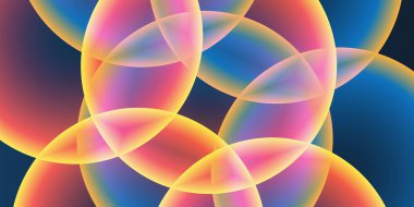 Geniş Kırmızı, Turuncu, Sarı ve Mavi Kaplayan Küre, Kabarcık Deseni ile Soyut Arkaplan, Başlık veya Sancak Tasarımı - Düzenlenebilir Vektör Biçiminde Web için Çok Amaçlı Yaratıcı Geniş Ölçeklendirme Şablonu