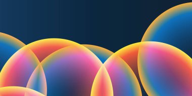 Geniş Kırmızı, Turuncu, Sarı ve Mavi Kaplayan Küre, Kabarcık Deseni ile Soyut Arkaplan, Başlık veya Sancak Tasarımı - Düzenlenebilir Vektör Biçiminde Web için Çok Amaçlı Yaratıcı Geniş Ölçeklendirme Şablonu