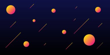 Modern Biçim Minimalist Arkaplan, Başlık veya Kozmik Sahne ile Sancak Tasarımı: Gezegenler, Parçacıklar, Kuyrukluyıldızlar - Web için Düzenlenebilir Vektör Biçimi ile Çok Amaçlı Geniş Ölçeklendirme Şablonu