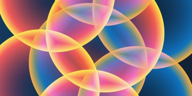 Geniş Kırmızı, Turuncu, Sarı ve Mavi Kaplayan Küre, Kabarcık Deseni ile Soyut Arkaplan, Başlık veya Sancak Tasarımı - Düzenlenebilir Vektör Biçiminde Web için Çok Amaçlı Yaratıcı Geniş Ölçeklendirme Şablonu