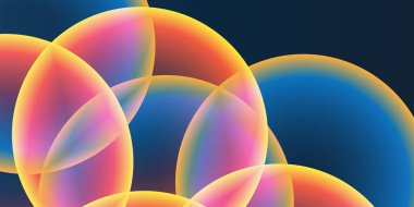 Geniş Kırmızı, Turuncu, Sarı ve Mavi Kaplayan Küre, Kabarcık Deseni ile Soyut Arkaplan, Başlık veya Sancak Tasarımı - Düzenlenebilir Vektör Biçiminde Web için Çok Amaçlı Yaratıcı Geniş Ölçeklendirme Şablonu