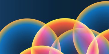 Geniş Kırmızı, Turuncu, Sarı ve Mavi Kaplayan Küre, Kabarcık Deseni ile Soyut Arkaplan, Başlık veya Sancak Tasarımı - Düzenlenebilir Vektör Biçiminde Web için Çok Amaçlı Yaratıcı Geniş Ölçeklendirme Şablonu