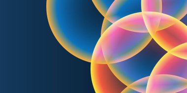 Geniş Kırmızı, Turuncu, Sarı ve Mavi Kaplayan Küre, Kabarcık Deseni ile Soyut Arkaplan, Başlık veya Sancak Tasarımı - Düzenlenebilir Vektör Biçiminde Web için Çok Amaçlı Yaratıcı Geniş Ölçeklendirme Şablonu