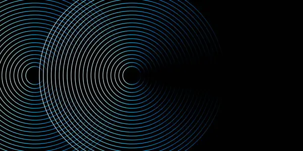 Beyaz ve Gri Konsantrik Çemberlerin Katmanlarıyla Karanlık Arkaplan Dinamik Jeometrik Aşırı Algılama Deseni - Yaratıcı Vektör Tasarımı