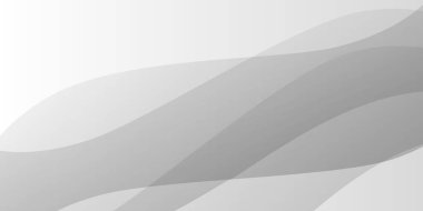 Görüntü üzerinde köşegen üzerinde yarısaydam gri dalgalar akan modern soyut arkaplan, metin veya yaratıcı kullanım için temiz beyaz ve grimsi boşluk bırakır.