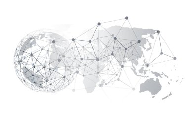 Siyah ve Beyaz Modern Stil Çokgen Ağ Yapısı, Dijital Telekomünikasyon Tasarım, Ağ Bağlantıları, Şeffaf Geometrik Kablo Çerçevesi, Yaratıcı İzole Vektör İllüstrasyonu