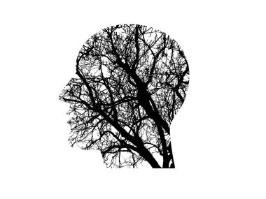 Depresyondaki insan, beyaz arka planda üzgün - 3D görüntüleme
