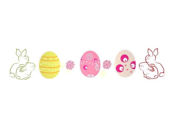 Happy Easter Colors White Background Rendering — Stock Photo, Image