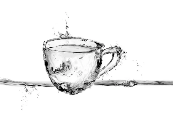Black Coffee Cup Made Out Water — Stock Photo, Image
