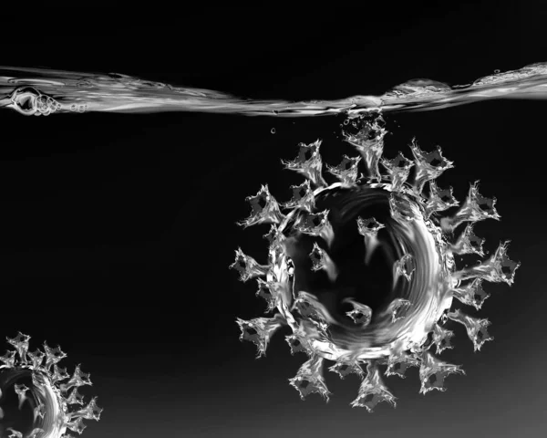 코로나 바이러스 Covid 액체로 만들어 코로나 바이러스이다 스톡 사진