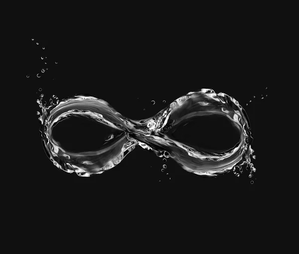 Infinity Symbool Gemaakt Van Water Met Bubbels Rond Stockafbeelding
