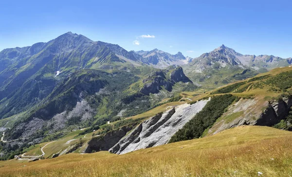 Paisagem Montanha Francesa Alpina Com Caminho Passeio Mont Blanc Sob — Fotografia de Stock