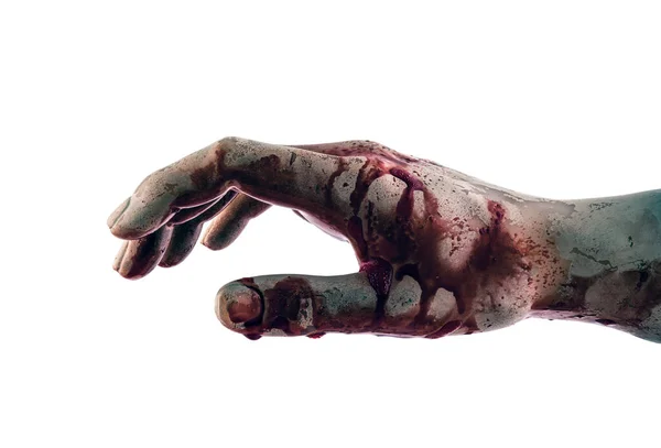Ματωμένο Χέρι Απομονωμένο Λευκό Φόντο Μονοπάτι Αποκοπής — Φωτογραφία Αρχείου