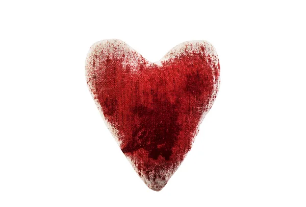 Klein Hart Rood Bloed Geïsoleerd Witte Achtergrond Met Clipping Pad — Stockfoto