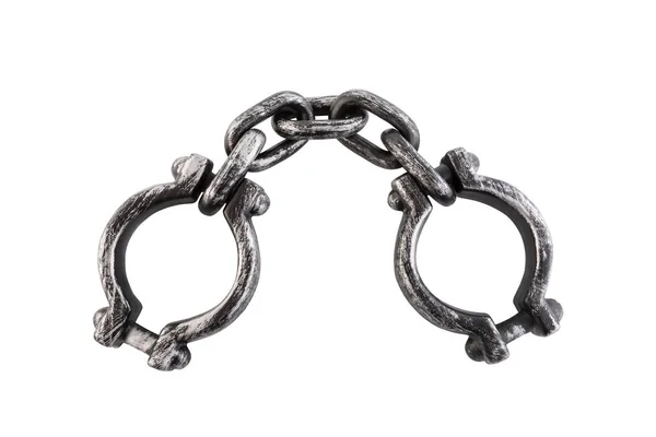 Old Shackles Isolated White Background Clipping Path — Stock Photo, Image