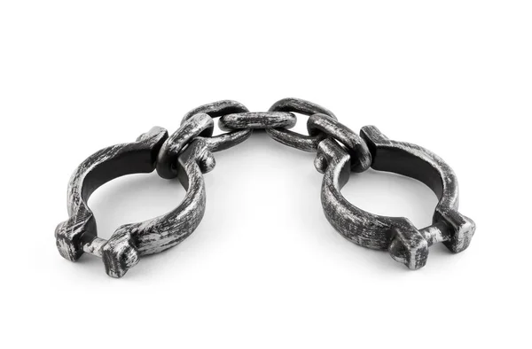 Old Shackles Isolated White Background Clipping Path — Stock Photo, Image