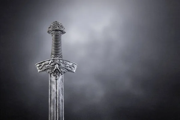 Medieval Sword Dark Misty Background — Stock Photo, Image