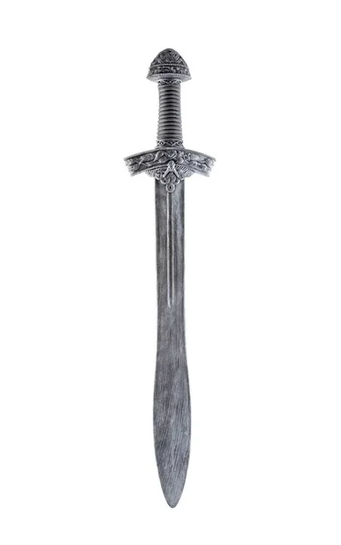 Espada Medieval Isolada Fundo Branco Com Caminho Recorte — Fotografia de Stock