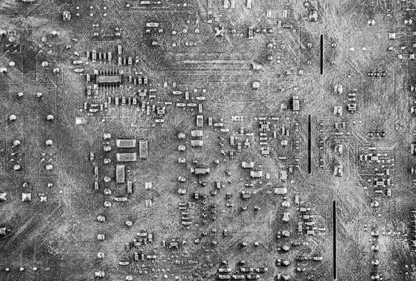 Eski Bilgisayar Devre Kartı Makro Görüntüsü — Stok fotoğraf