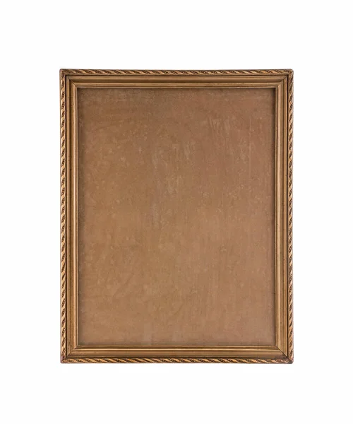 Old Wooden Picture Frame Isolated White Background Clipping Path — Stock Photo, Image