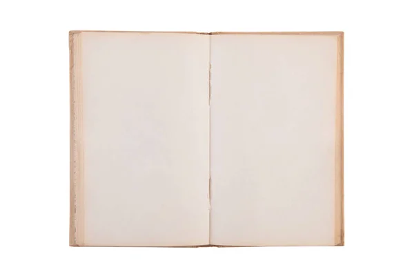 Apri Vecchio Libro Con Pagine Vuote Isolate Sfondo Bianco Con — Foto Stock