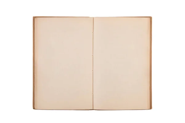 Apri Vecchio Libro Con Pagine Vuote Isolate Sfondo Bianco Con — Foto Stock