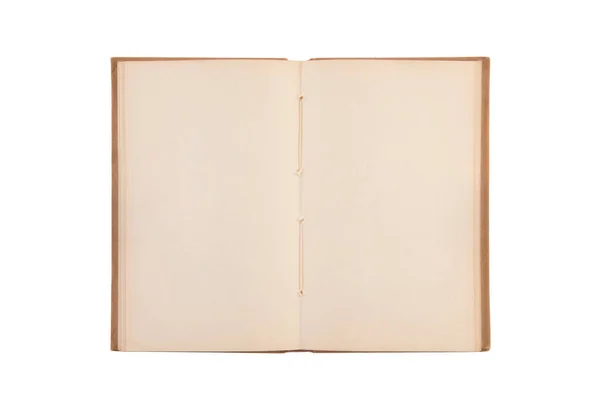 Abrir Libro Viejo Con Páginas Blanco Aisladas Sobre Fondo Blanco — Foto de Stock