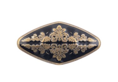 Süslemeli dikiş düğmesini kapatma yolu ile beyaz arkaplanda izole edilmiş