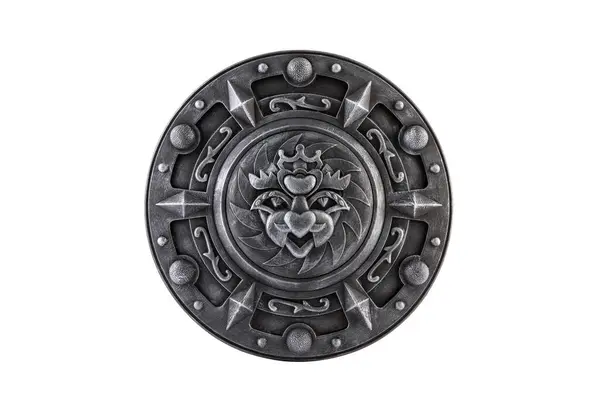 Old Ornamental Shield Isolated White Background Clipping Path — Stock Photo, Image