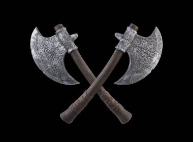 Siyah arkaplanda izole edilmiş iki çapraz eksen