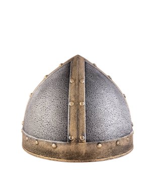 Medieval knight helmet isolated on white background with clipping path
