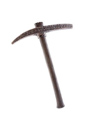 Tahta saplı vintage kazma beyaz arkaplanda kırpma yolu ile izole