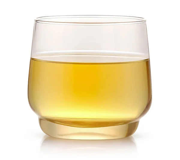 Eén Glas Appelsap Geïsoleerd Boven Wit — Stockfoto