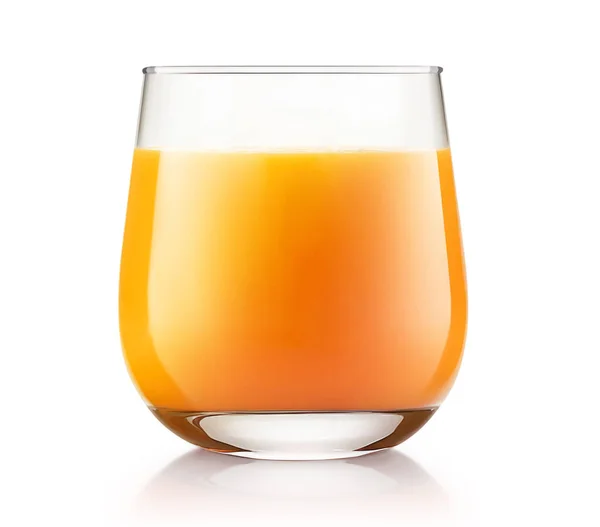 Ένα Ποτήρι Χυμό Πορτοκάλι Απομονωμένο Λευκό Φόντο — Φωτογραφία Αρχείου