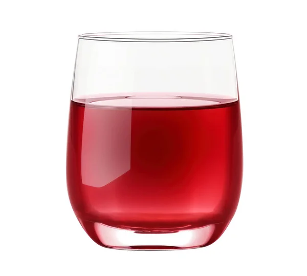 Одна Склянка Червоного Фруктового Соку Виноград Журавлина Вишня Тощо Ізольована — стокове фото