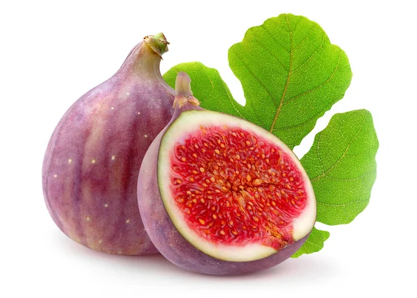 Świeżych Ciętych Fig Białym Tle — Zdjęcie stockowe